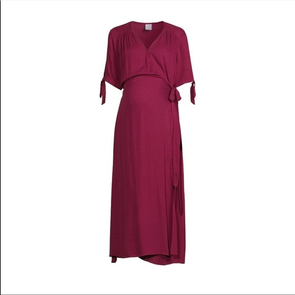 Maternity Print Wrap Dress - Picture 6 of 6